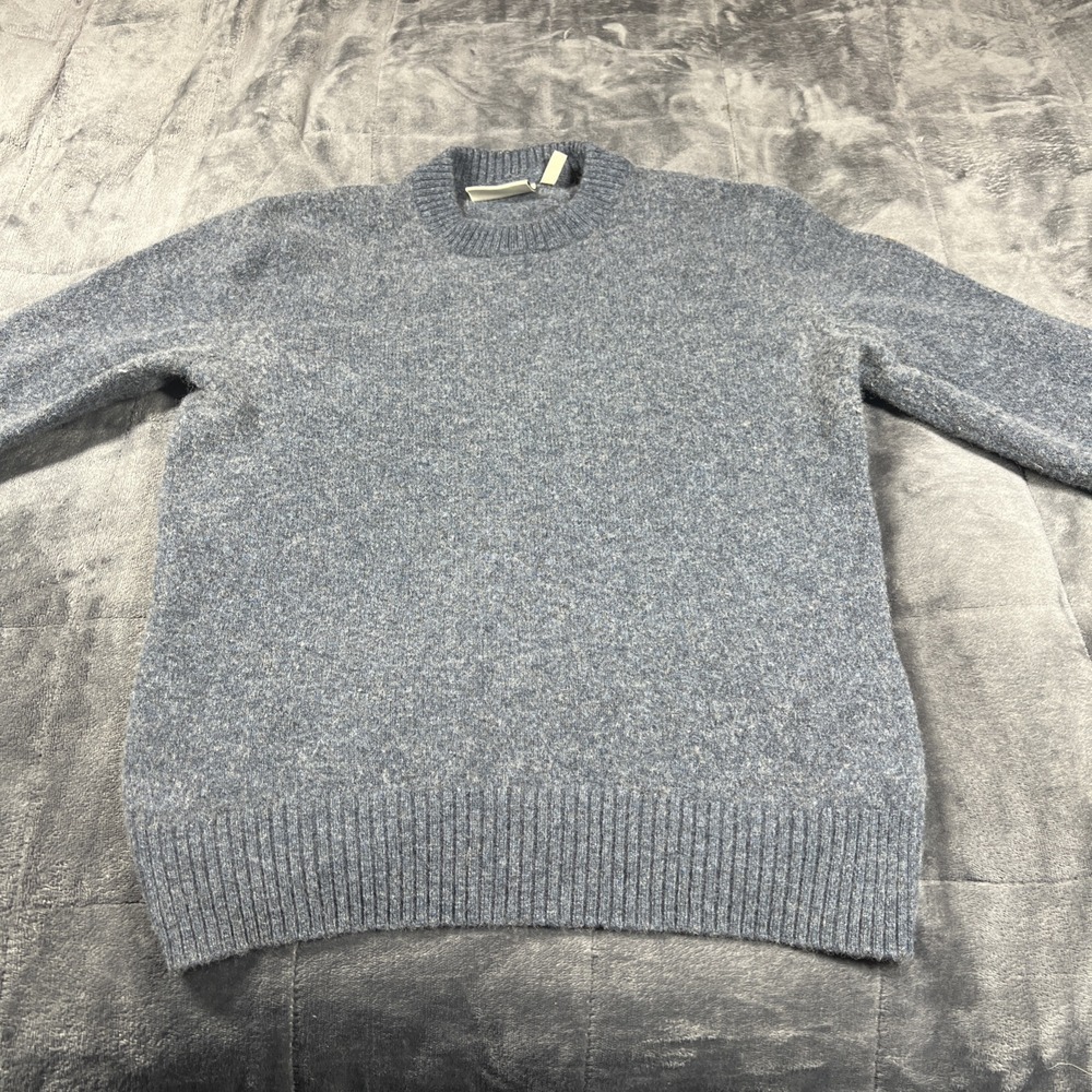 Fjallraven Sweater Womens S Blue Wool Sweatshirt Elbow Patch Outdoor Cabin Cozy‎